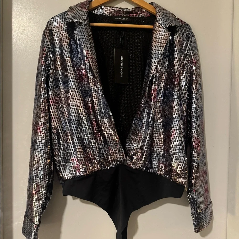 NWT Nadine Merabi Lola Sequin Co-ord Set SOLD OUT XL - Picture 3 of 12